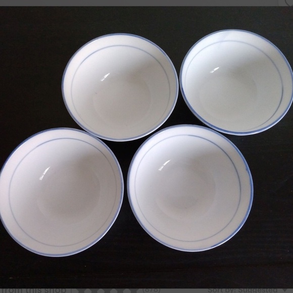 Set of 4 Hand Painted Cobalt Blue Koi Carp Fish Bowls 4.5" - Picture 5 of 6